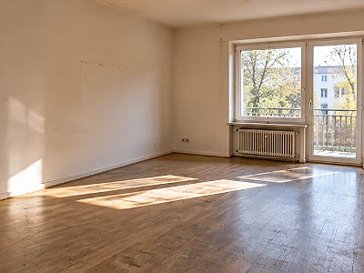 Leergeräumter Wohnraum bereit für die nächste Nutzung