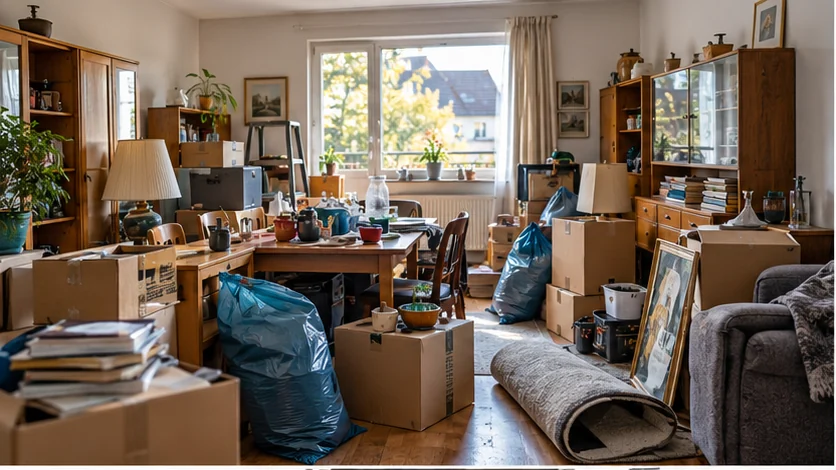 Heller Wohnraum bei einer Wohnungsauflösung
