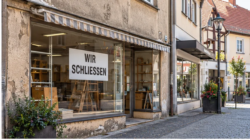 Geschlossenes Büro bei einer Firmenauflösung